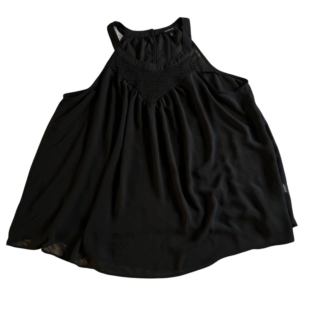 Torrid Sheer Mesh Tank Top Womens Size 2 Black Flowy Sleeveless Shirt